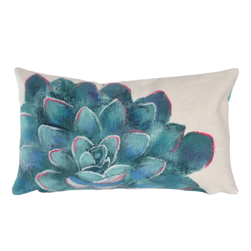 Liora Manne Visions IV Succulent Indoor/Outdoor Pillow Cream 12" x 20"