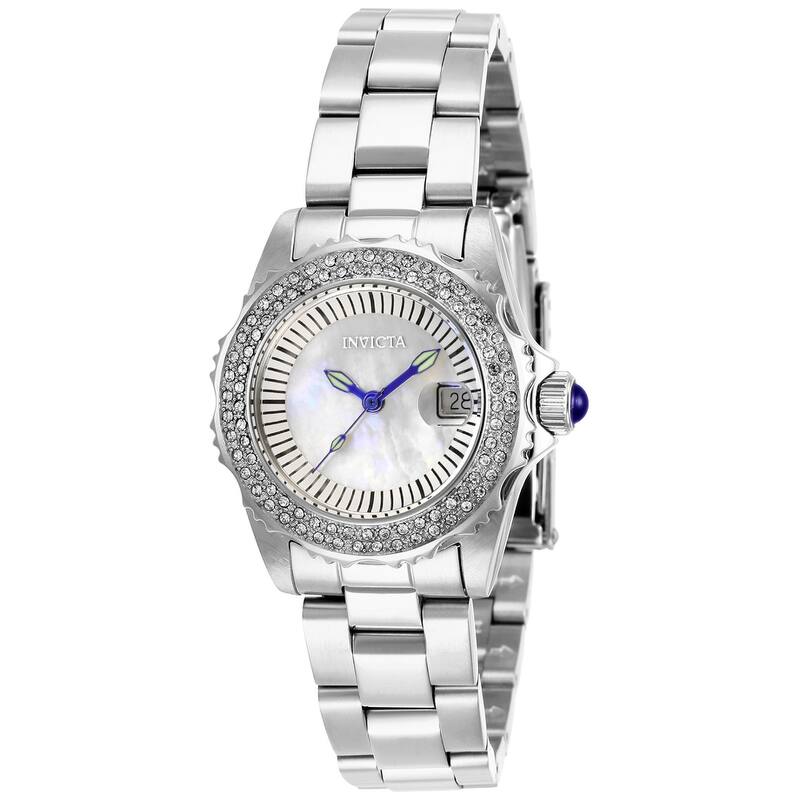 Invicta Women's 28442 Angel Quartz 3 Hand White Dial Watch - Mother of Pearl