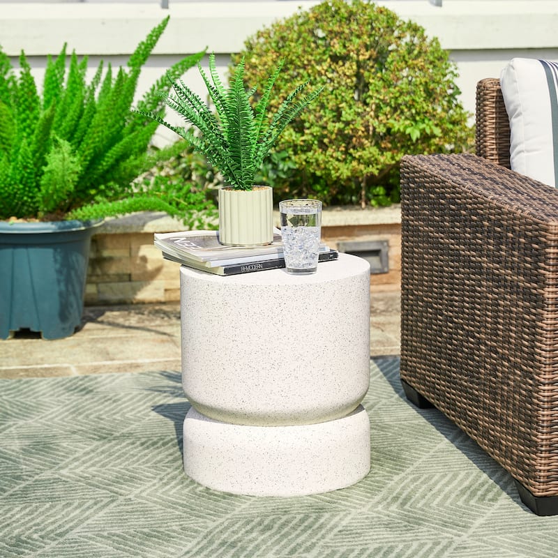 Glitzhome 17"H Multi-functional MGO Garden Stool Outdoor Table