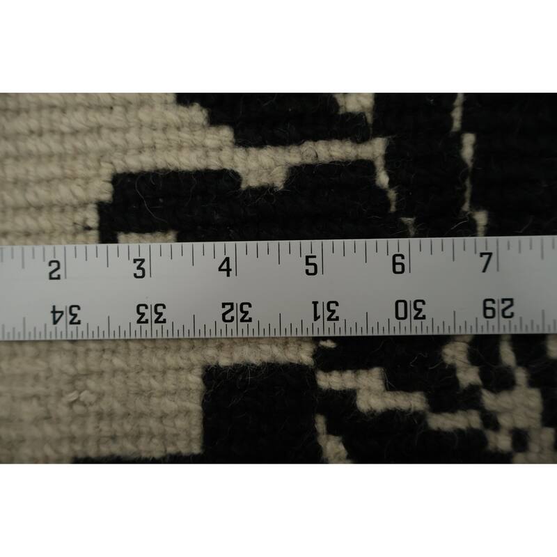 Hand Knotted Oriental 100% Wool Carpet Traditional Floral Black Nepalese Area Rug - 9' 10'' X 8' 3''