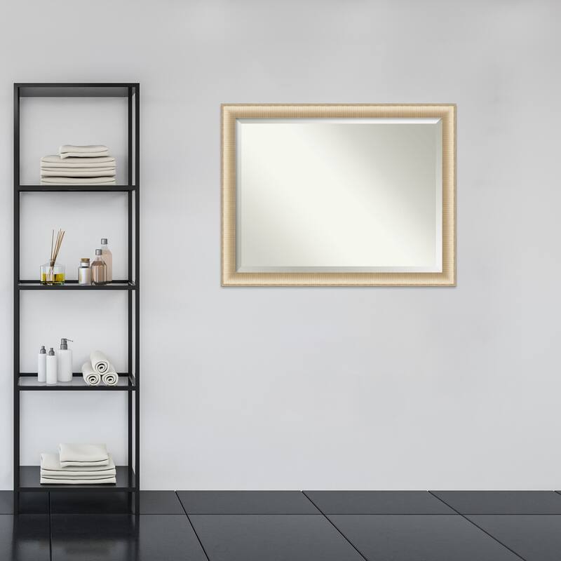 Beveled Wall Mirror - Elegant Brushed Bronze Frame