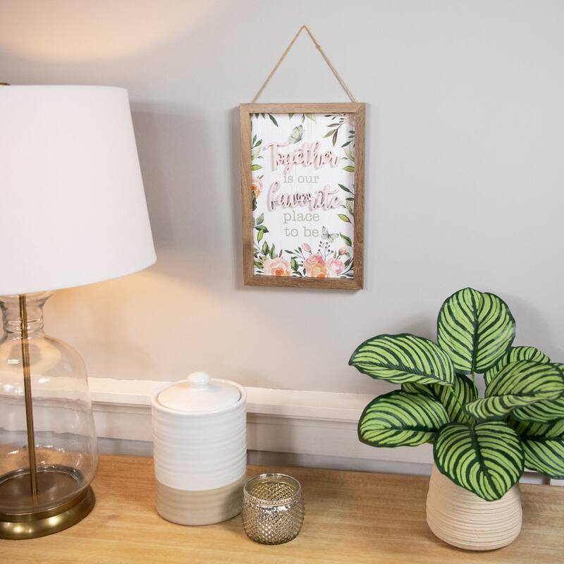 Wooden Framed "Together Is Our Favorite Place To Be" Wall Sign - 11.75"