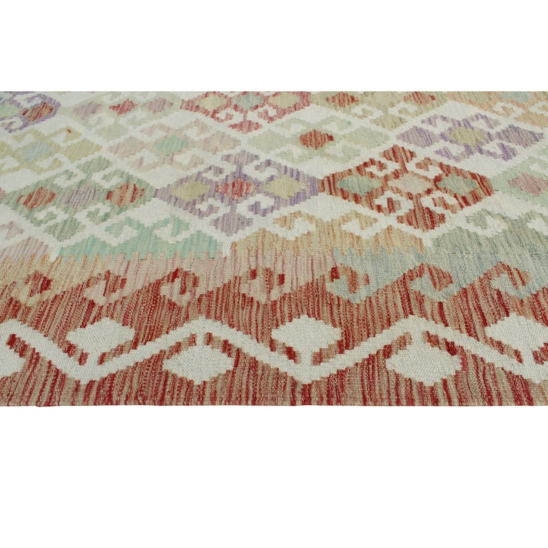 Sun Faded Flatweave Wadanhyl Rust/Ivory Rug - 5'8" x 8'1"
