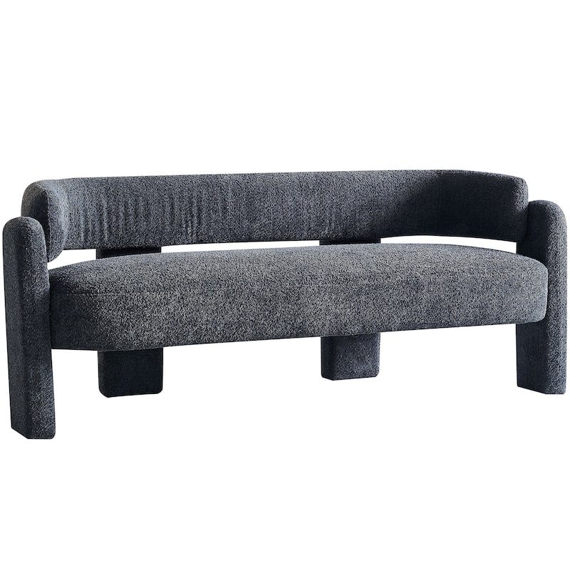 Stylish Boucle Sofa with High-Density Foam & Easy Assembly - 700 lbs Capacity