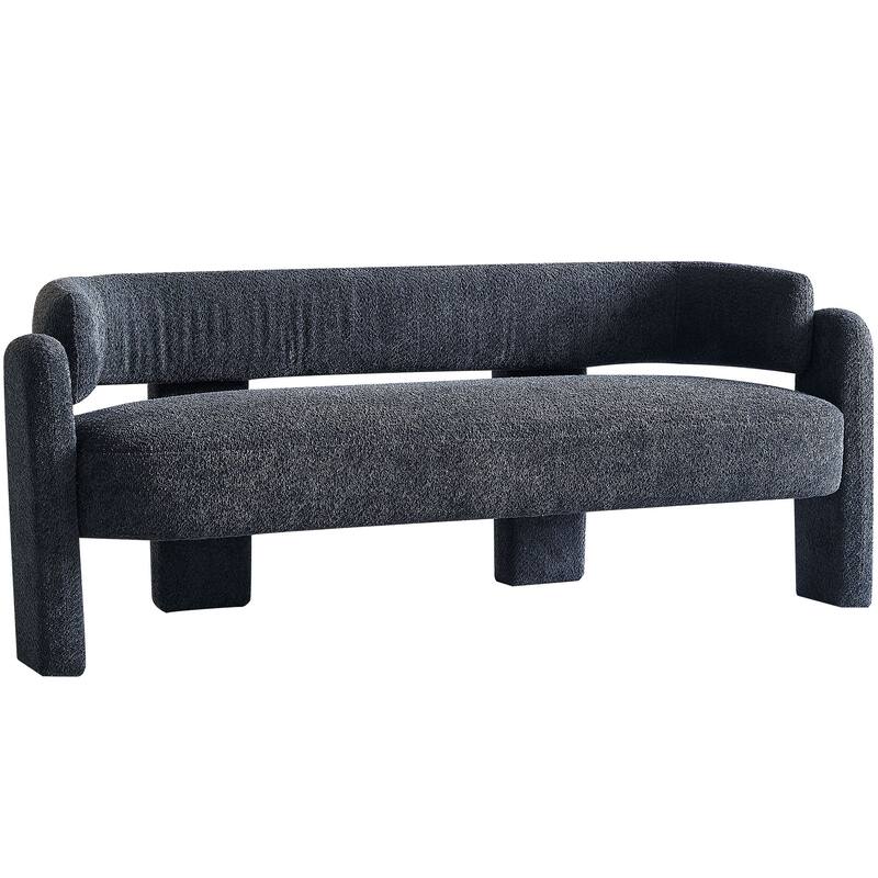Modern Upholstered Bench Velvet Sofa with Rolled Arms, Loveseat Sofa, Chaise Sofa for Club Living Room Bedroom