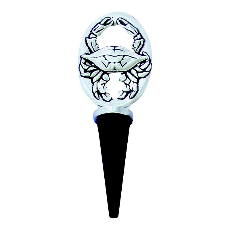 Maryland Crab Bottle Stopper Pewter 5 Inch Shaped Sealife Crustacean Shellfish - Silver