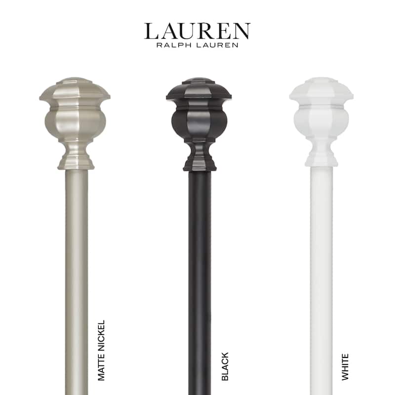 Lauren Ralph Lauren Welford 1" Adjustable Window Curtain Rod and Finial Set
