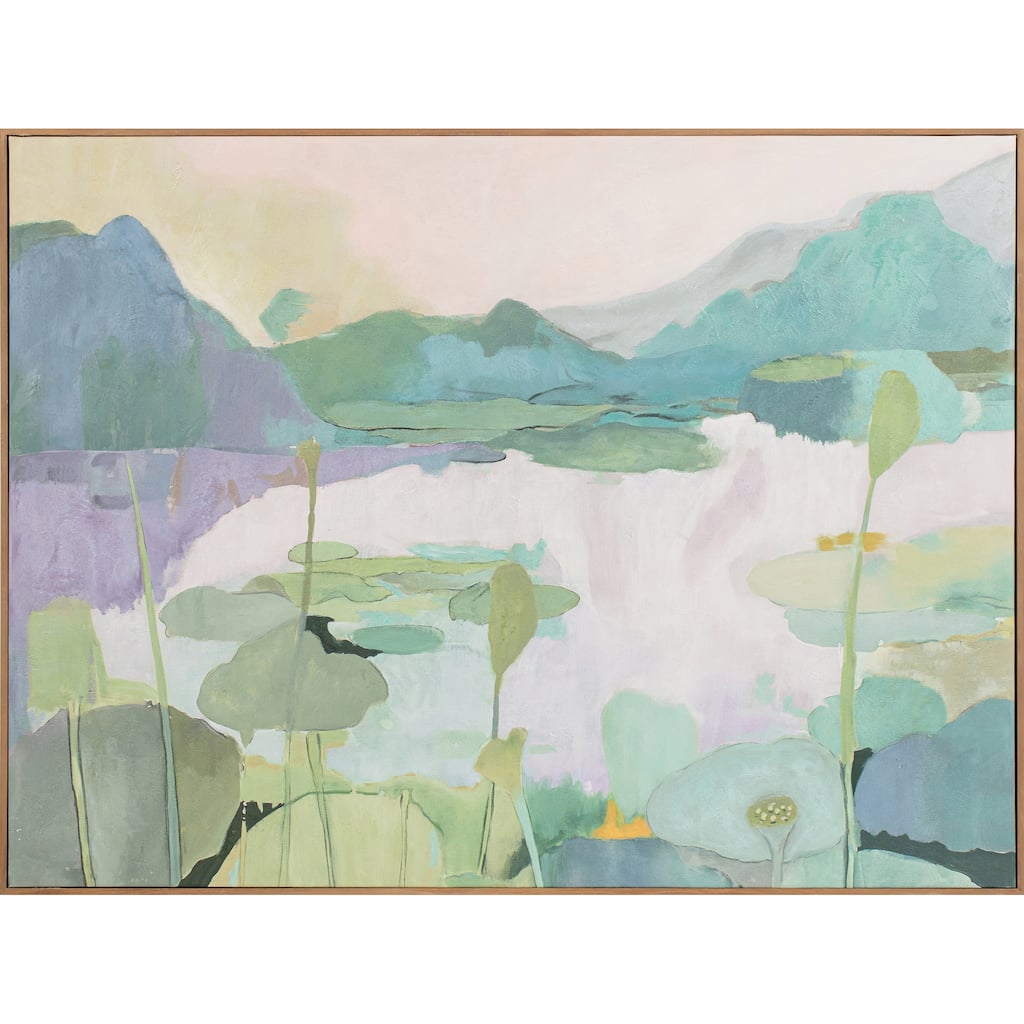 NADAAL STUDIOS Jorlan Framed Wall Art, Mixed-Media Canvas, Landscape, Solid Pine Frame, Multicolor