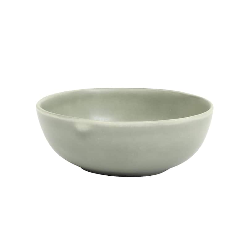 Gibson Elite Zion Mist 16 Piece Stoneware Reactive Glaze (Service for 4) Ceramic Plates and Bowls Modern Organic Dinnerware Set