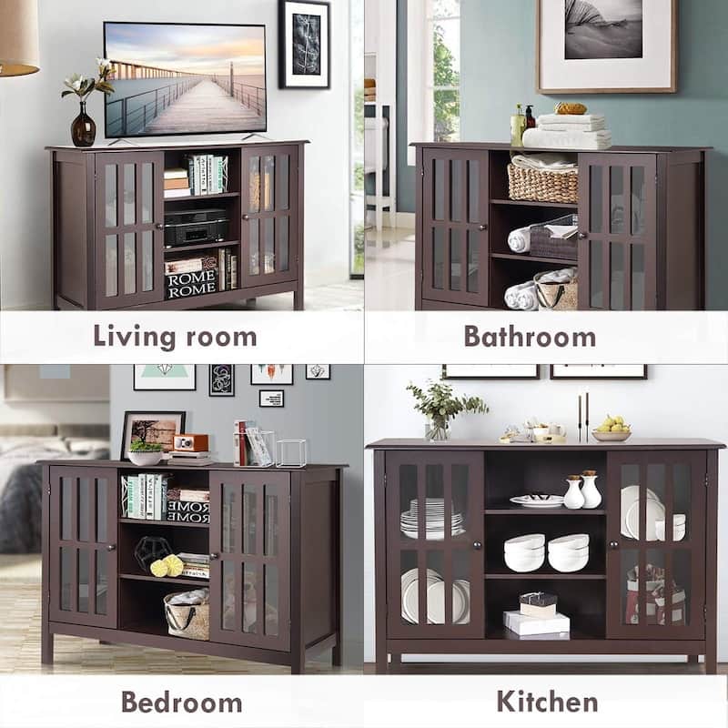 Wood TV Stand Console Cabinet for 45" TV - 43" x 16" x 30.5"(L x W x H)
