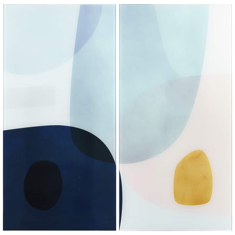 Gold Monde Frameless Free Floating Tempered Glass Graphic Wall Art Set