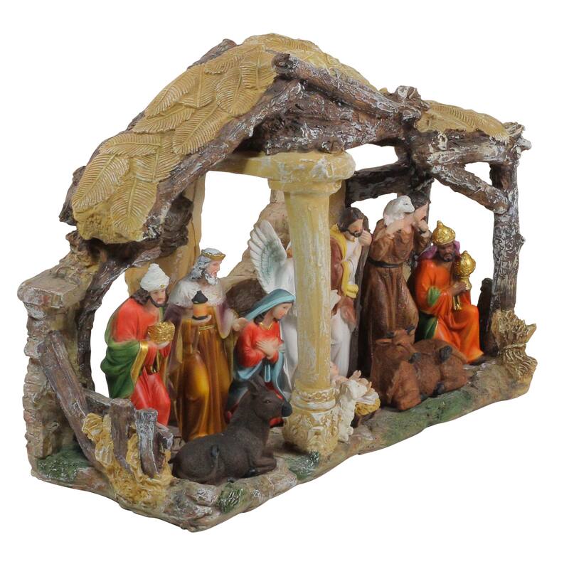 18 Traditional Religious Christmas Nativity Stable House Decoration