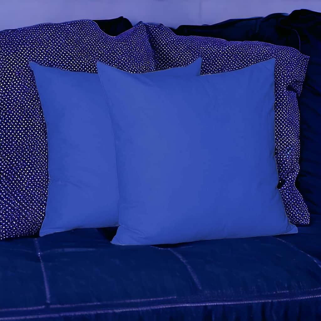 HomeRoots Set Of Two 22" X 22" Sapphire Blue Polyester Zippered Pillow Cover