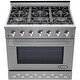 preview thumbnail 2 of 3, Liquid Propane 36" 5.5 cu. ft. Freestanding Gas Range NXR Pro-Style Convection Oven Stainless Steel
