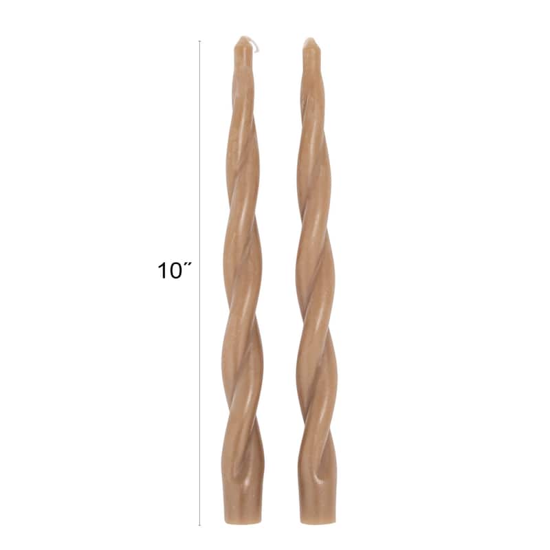 Unscented Elongated Twisted Taper Candles in Box - 0.88"L x 0.88"W x 10.0"H