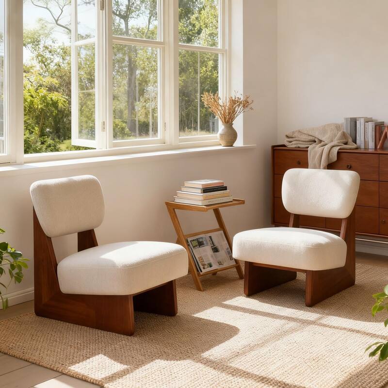 Christopher Knight Home -Vincent Minimalist Polyester Upholstered Lounge Chair (Set of 2)