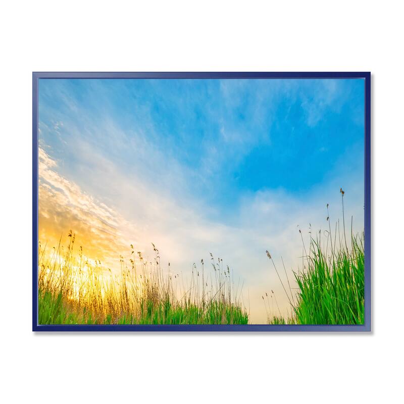 Designart "Old Fisher Boat Near Lake" Landscape Photography Framed Canvas Print