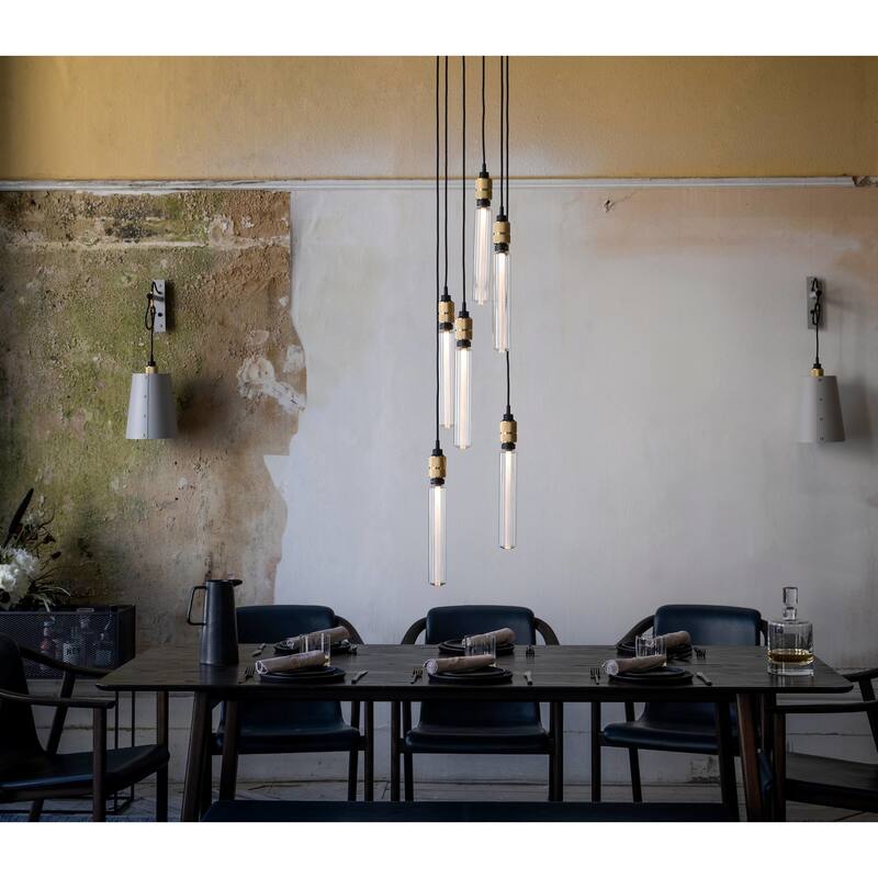 Buster + Punch NHK-05326 Hooked 6 Light 6" Wide Multi Light Pendant