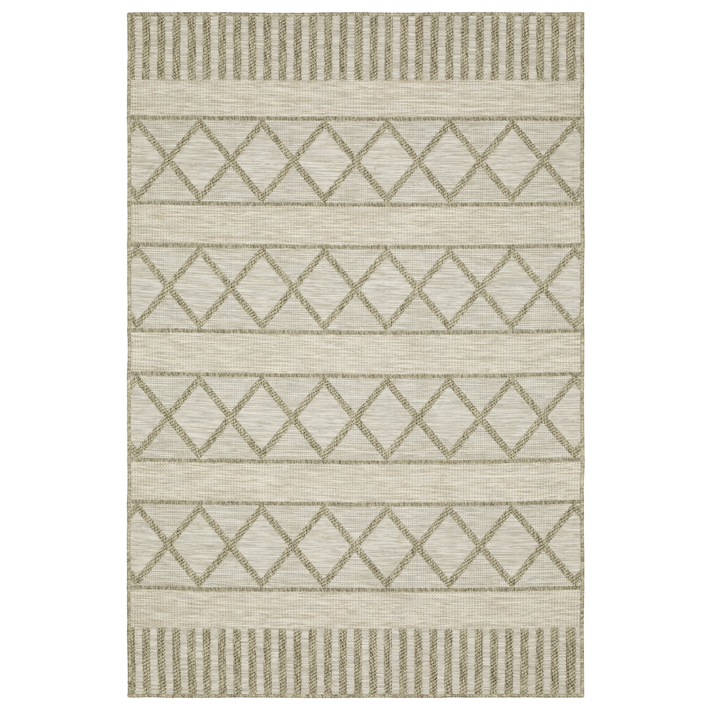 Vista Home Tangelo Textured Diamonds Tan/Brown Ultimate Performance Area Rug-