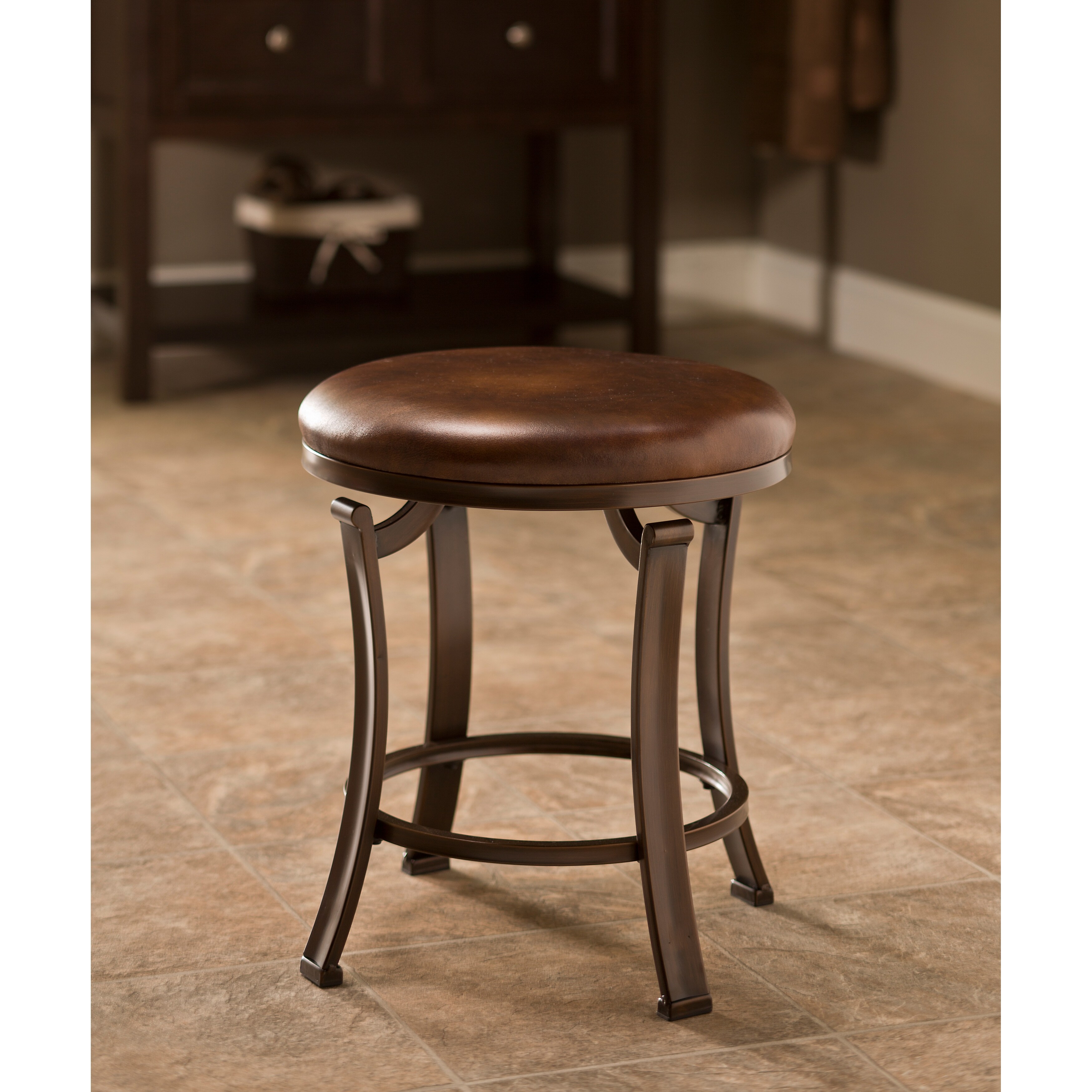 Bronze vanity outlet stool