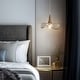 preview thumbnail 8 of 14, Modern Gold 1-Light Pendant Light with Textured Glass for Kitchen Island Bedroom - D11" x H67.9" Max
