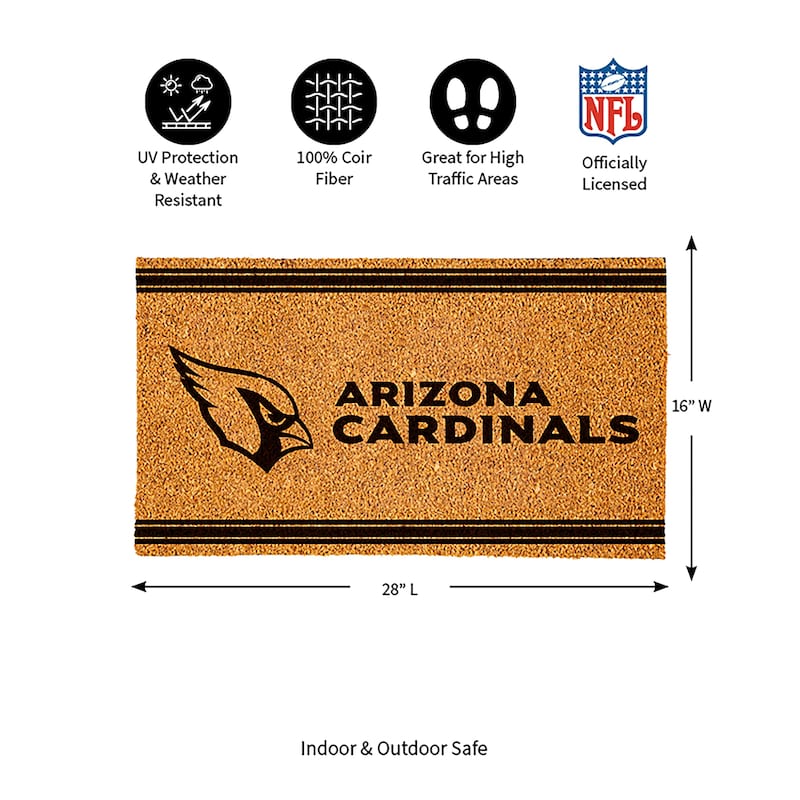 Arizona Cardinals Monochrome Indoor/Outdoor Coir Door Mat