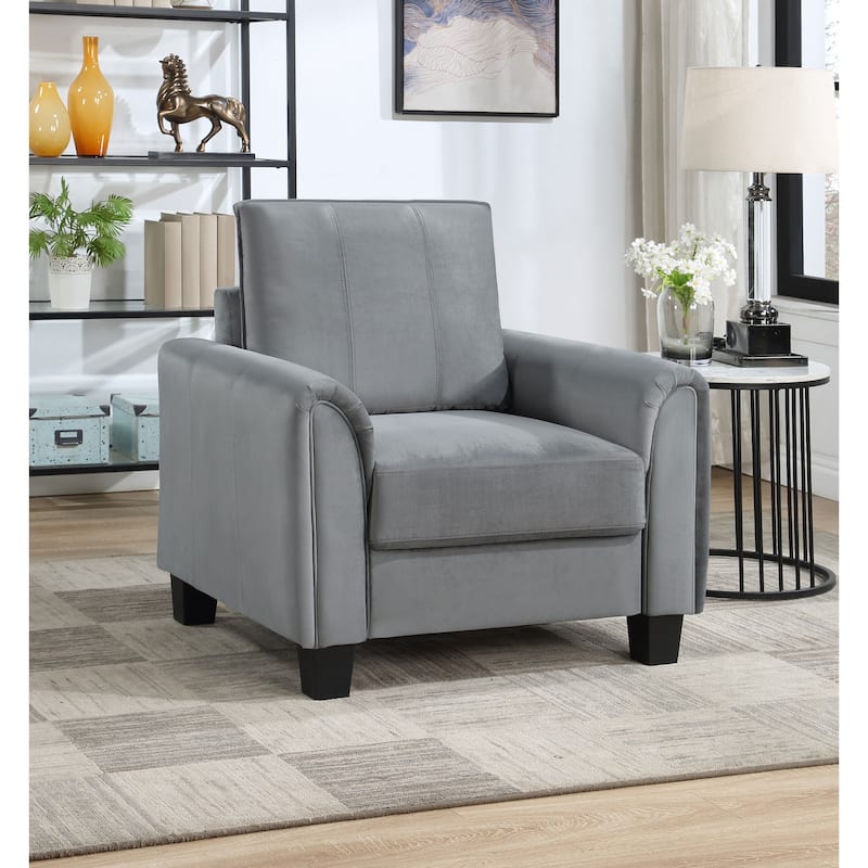 Davis Upholstered Rolled Arm Accent Chair Grey