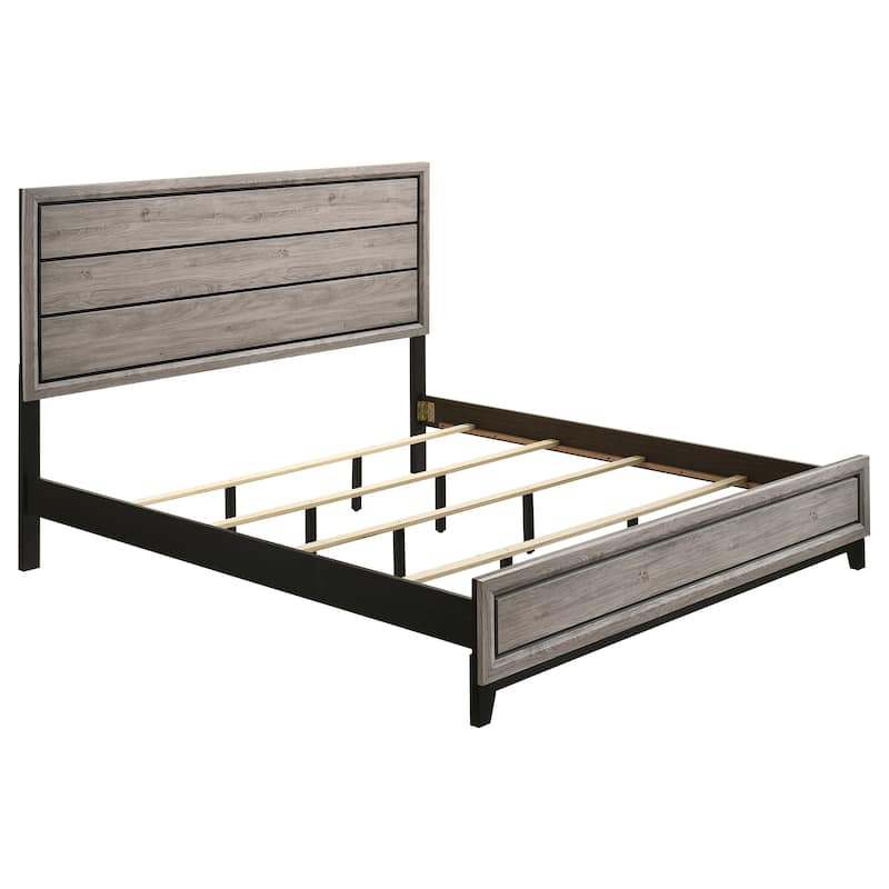 Watson Transitional Wood Panel Bed - King - Light Taupe