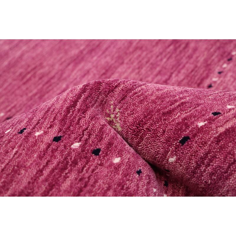 ECARPETGALLERY Hand Loomed Kashkuli Gabbeh Dark Magenta Wool Rug - 4'10 x 7'9