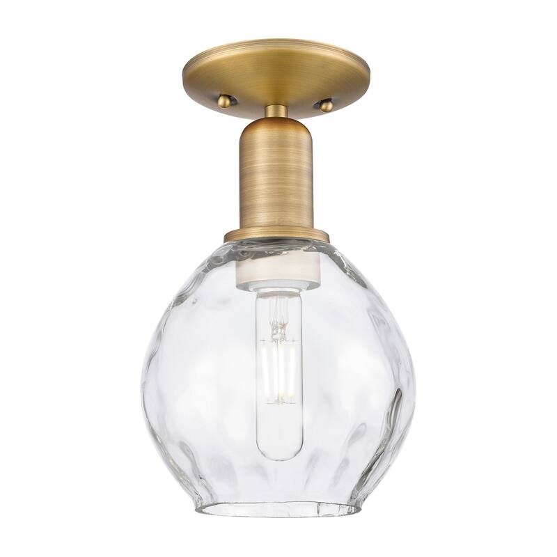 Innovations Lighting 716-1C-10-6 Waverly Semi-Flush Waverly 6" Wide - Brushed Brass / Clear