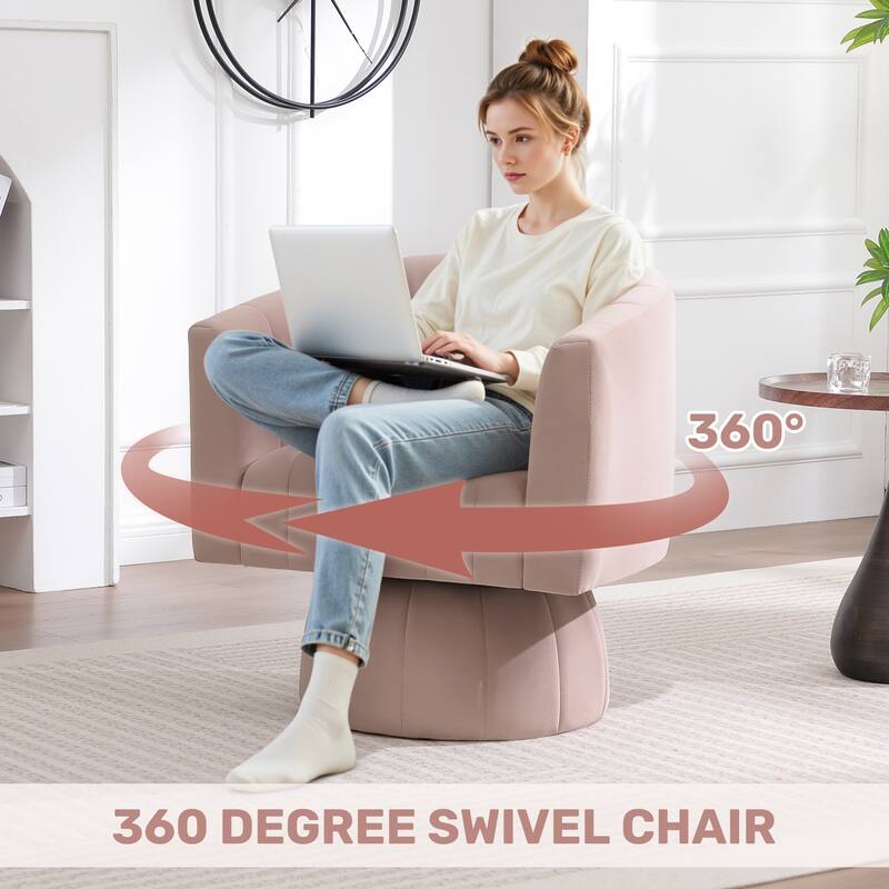 HOMYKA Swivel Accent Barrel Chair Cute Comfy Arm Chair Set 2