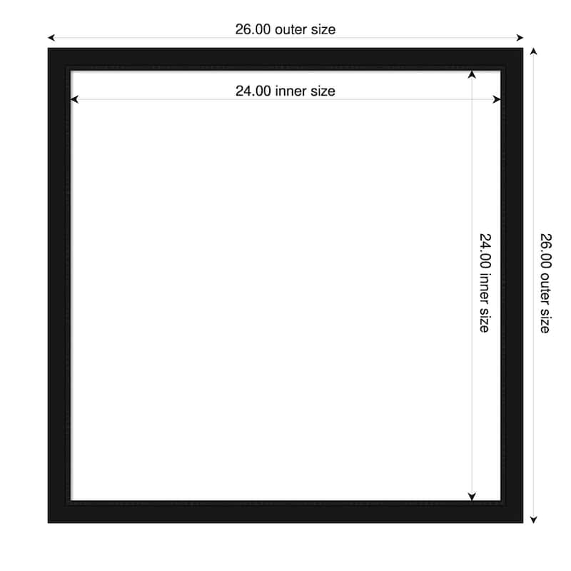 Amanti Art Avon Black Narrow Framed Dry Erase Magnetic Board - 26 x 26 in