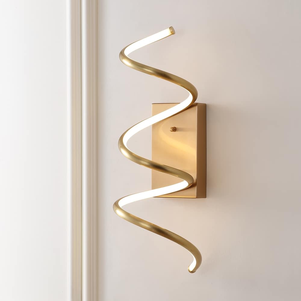 JONATHAN Y Draper Modern Metal Integrated LED Vanity Light Sconce
