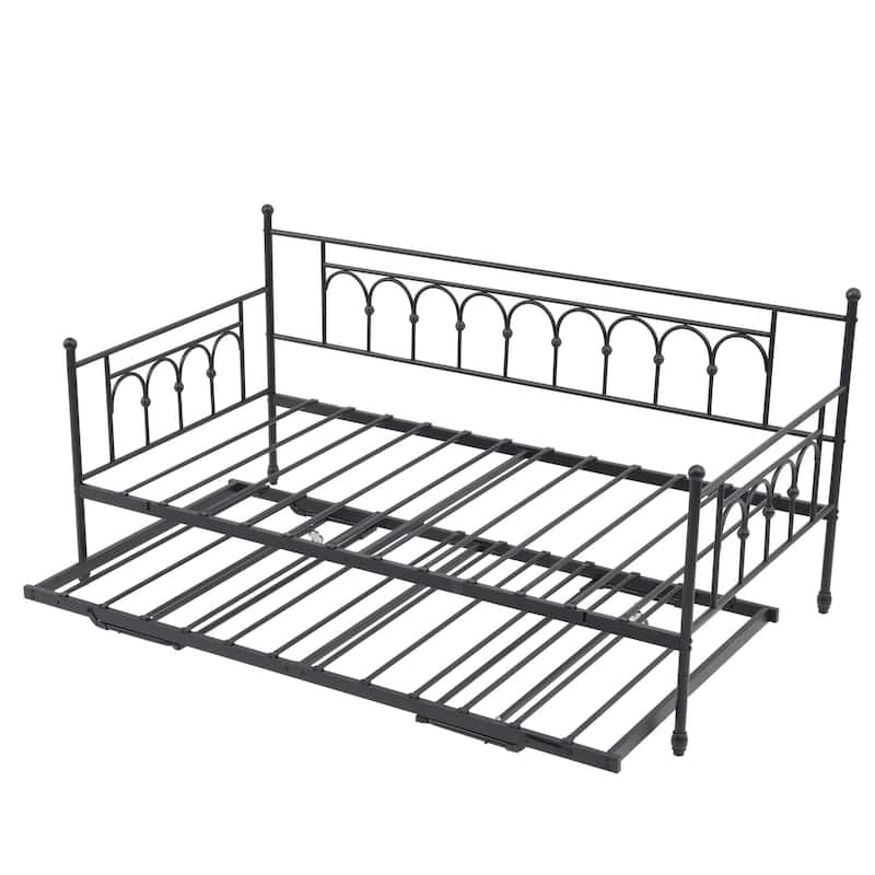 Twin Daybed with Trundle,Day Bed with Trundle Bed Twin,Pop Up Trundle Bed