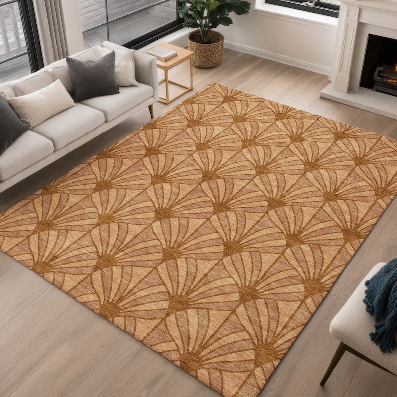 Machine Washable Indoor/ Outdoor Casual Kim Chantille Rug