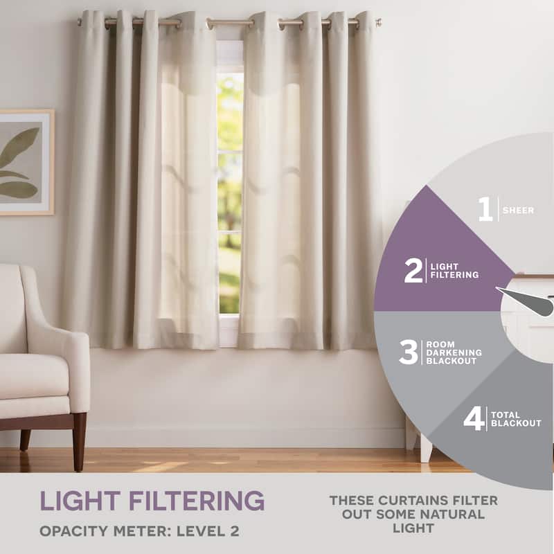 EXCLUSIVE HOME Loha Linen Grommet Top Curtain Panel Pair