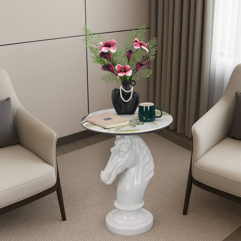 Horse Head Accent Table Animal Statue End Tables Livingroom