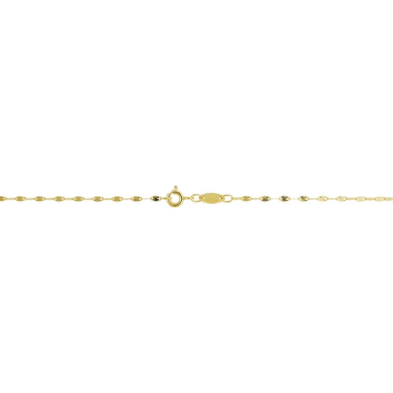 14k Yellow Gold Filled or White Gold Filled 1.5 mm Mirror Texured Flat Link Chain Necklace for Women (14-30 inch)
