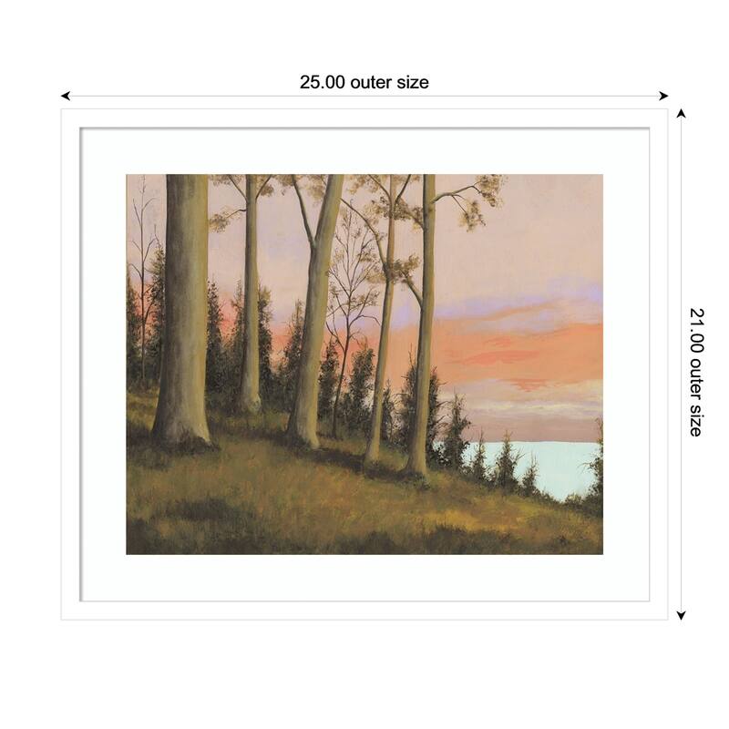 Remote Lakeshore No. 2 by Michael Willett Wood Framed Wall Art Print - Svelte White - 25 x 21 in