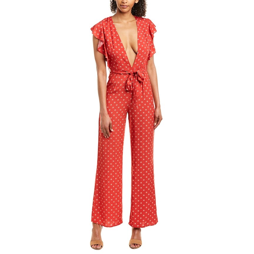 red holiday jumpsuit