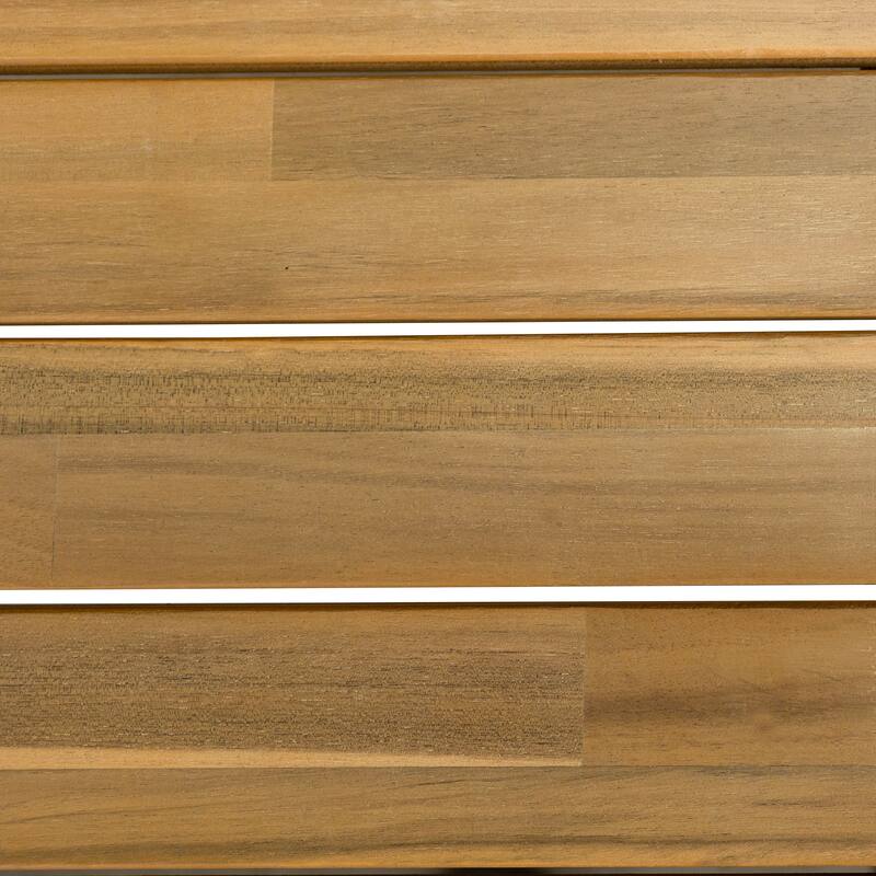 Roomfitters Outdoor Patio Dining Table with Slatted Teak Wood Top, Weather Resistant Finish, Teak