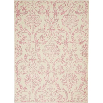 Nourison Jubilant Vintage Farmhouse Damask Area Rug