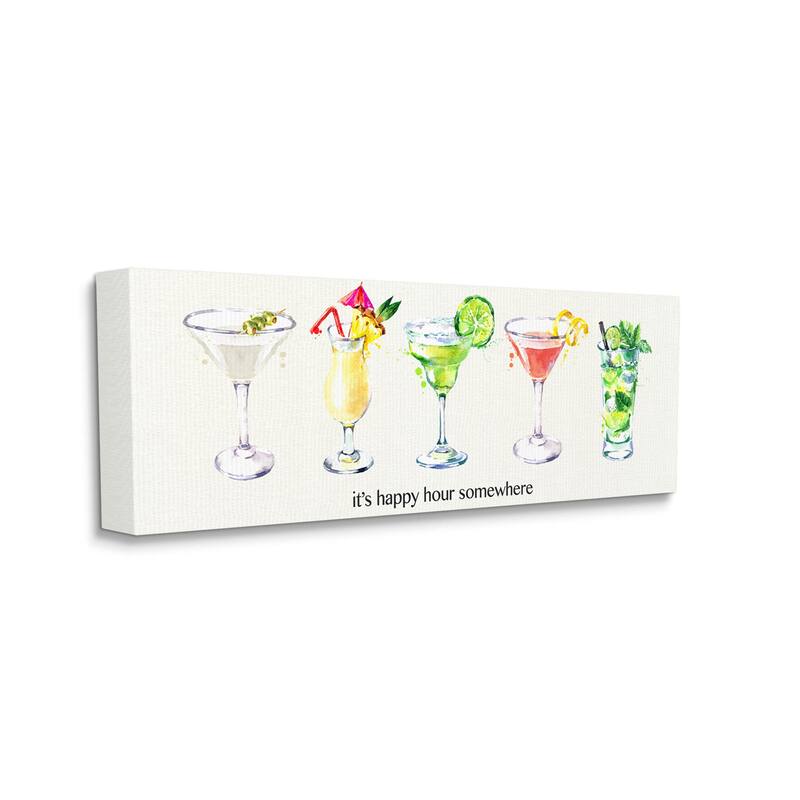 Stupell Happy Hour Somewhere Cocktails Canvas Wall Art by Susan Jill