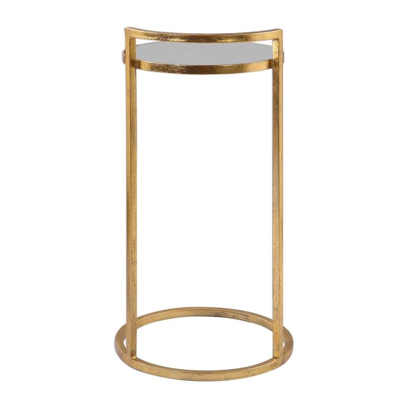 Uttermost Cailin 14" Wide Luxe Couch Iron Accent Table with Mirrored