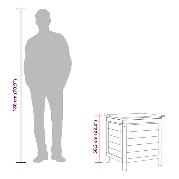 dimension image slide 5 of 24, vidaXL Patio Storage Box with Lid for Outdoor Garden Furniture Solid Wood Fir
