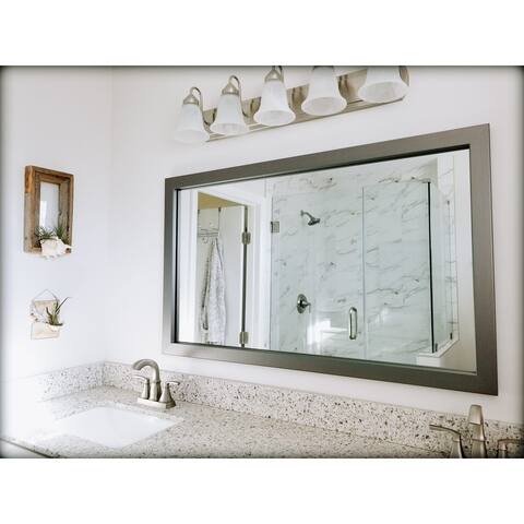 Pendleton Satin Nickel Framed Wall Mirror