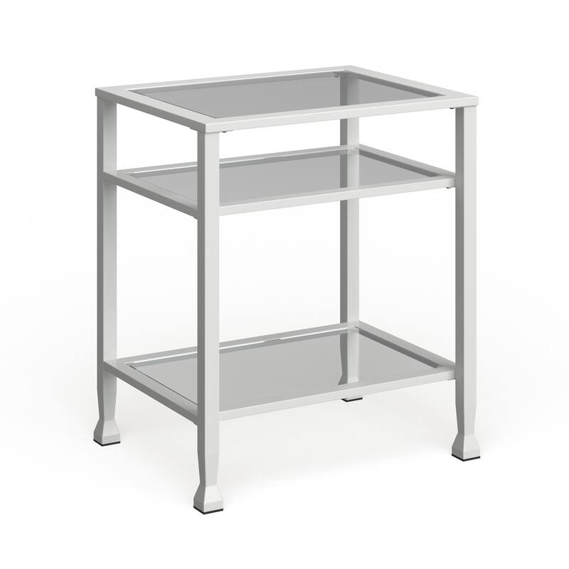 SEI Furniture Price Metal Side Table with Glass Shelf