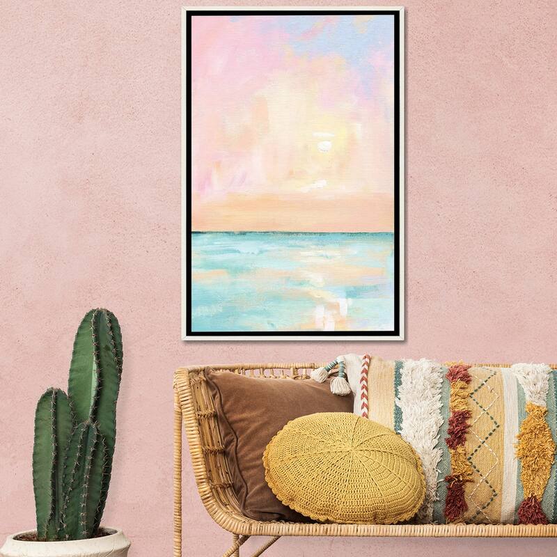 "Pastel Florida Sunset" by April Moffatt Framed - 40x26 - Ivory