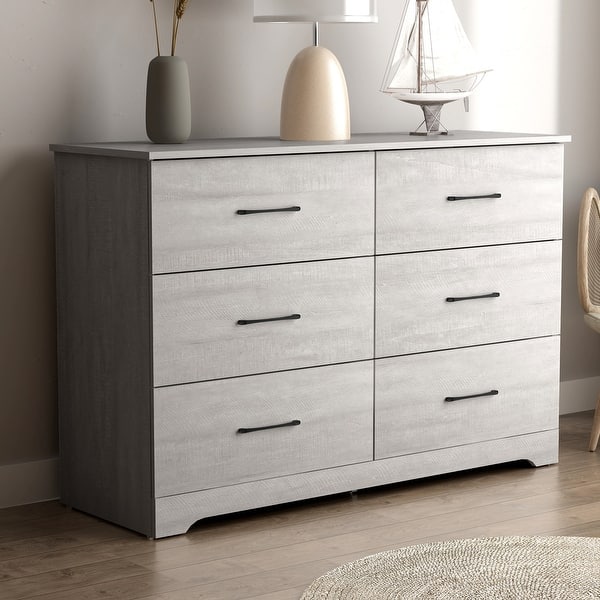 slide 2 of 13, Darsh 6-Drawer Dresser with Ultra Fast Assembly (31.5 in. × 47.2 in. × 15.7 in.) Dusty Grey Oak