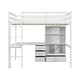 preview thumbnail 12 of 11, Multifunctional Design Loft Bed with Desk, Storage shelves and Drawers, Built-in Ladder, Full Size, White